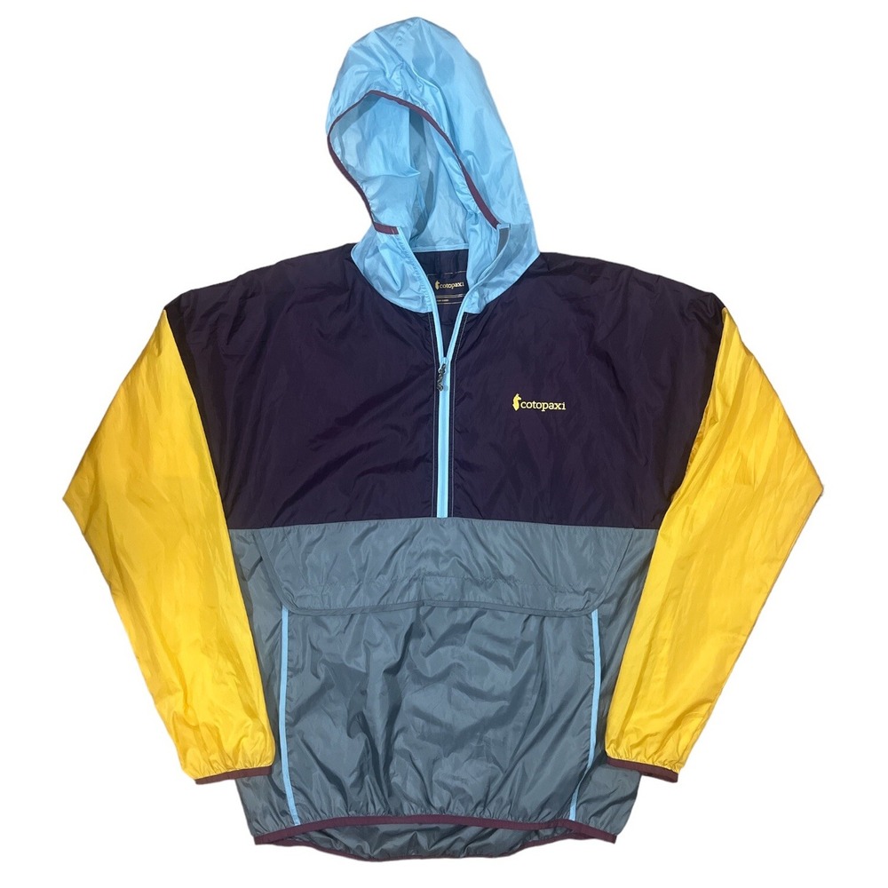 Cotopaxi Men's Teca Half Zip Windbreaker Jacket Purple Blue Gray Yellow Mens XL